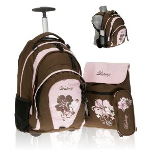 BESTWAY Trolley Rucksack 3er SET SCHULTROLLEY Rollin FLOWER Trolley Bestway Rollin Flower Schultrolley Ranzen